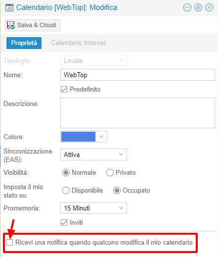 WebTop calendar options