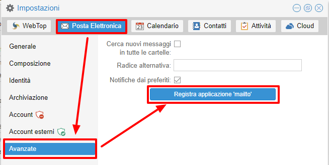 Mailto settings in WebTop