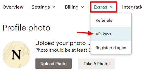 WebTop Mailchimp setting