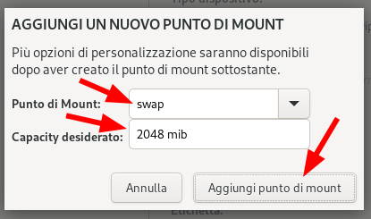 Create the swap mount point
