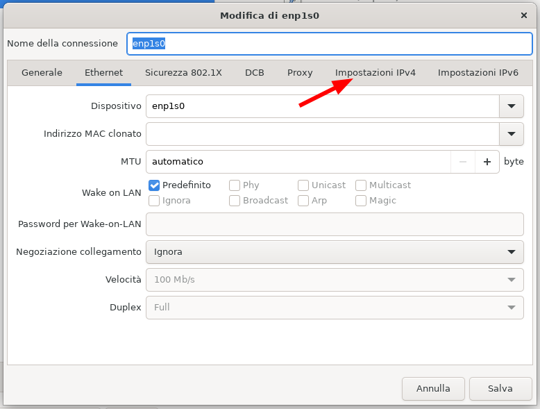 Open IPv4 Settings