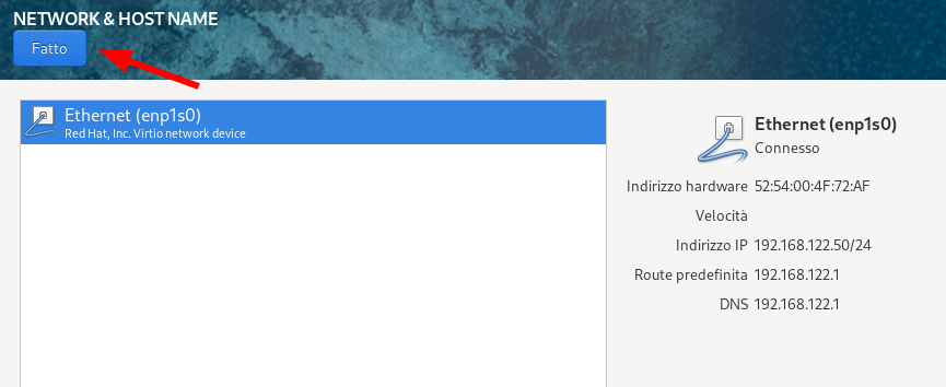 Finish network configuration