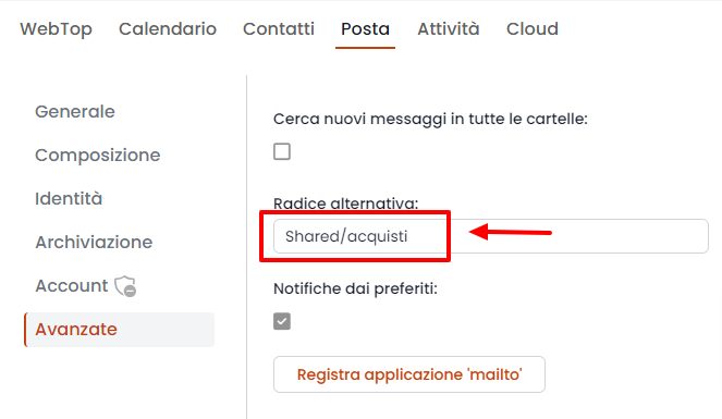 Percorso della radice alternativa