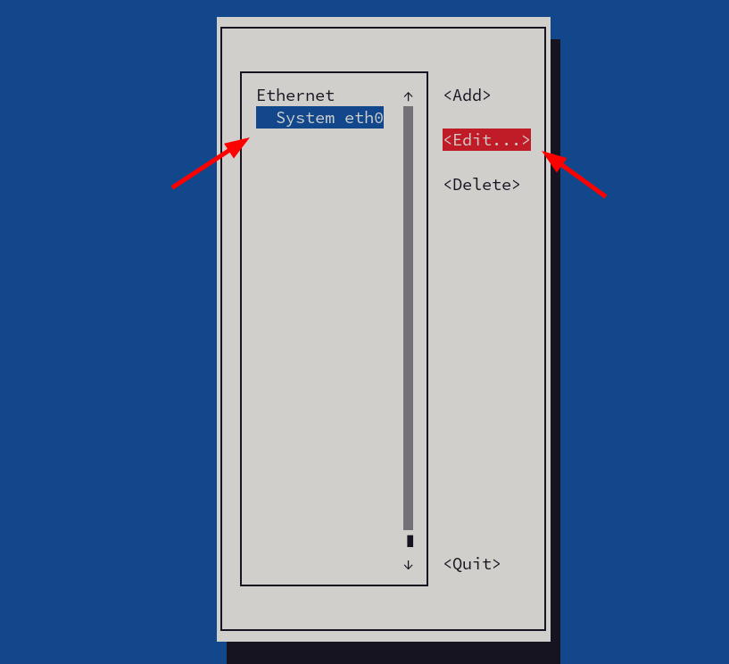 Seleziona la connessione da modificare