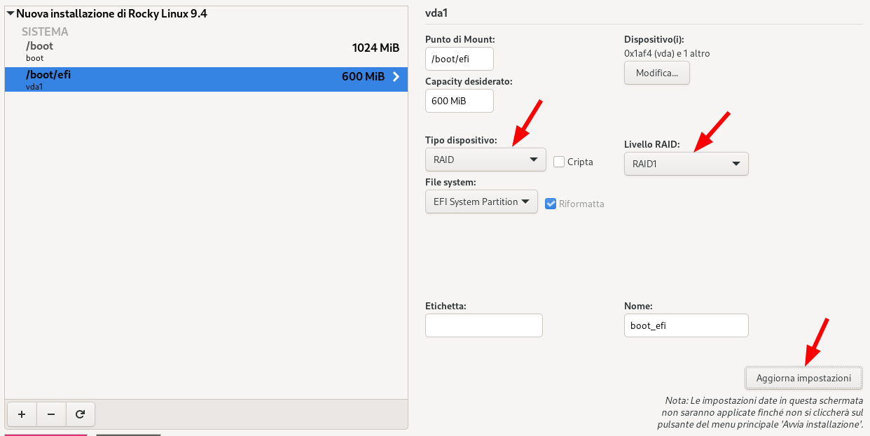 Configura /boot/efi come RAID1